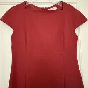 Brand New MM Lafleur Red Sheath Dress with Bateau Neckline